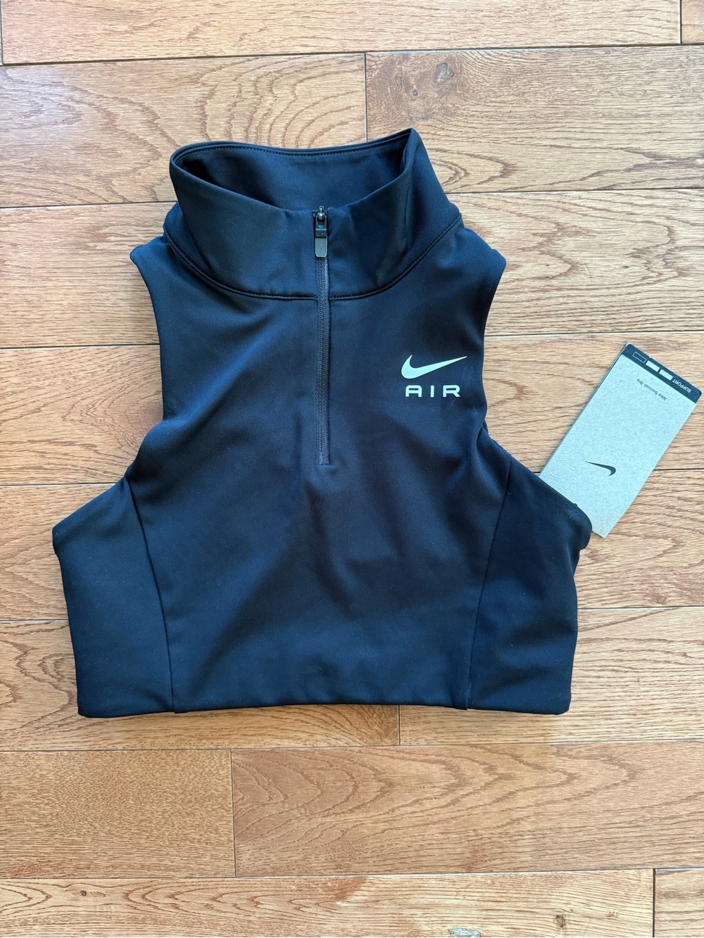 Nike Swoosh bra black 1/2 zip, NWT size XS